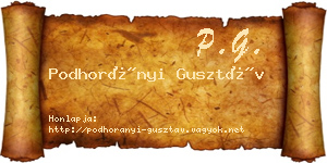 Podhorányi Gusztáv névjegykártya