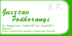 gusztav podhoranyi business card